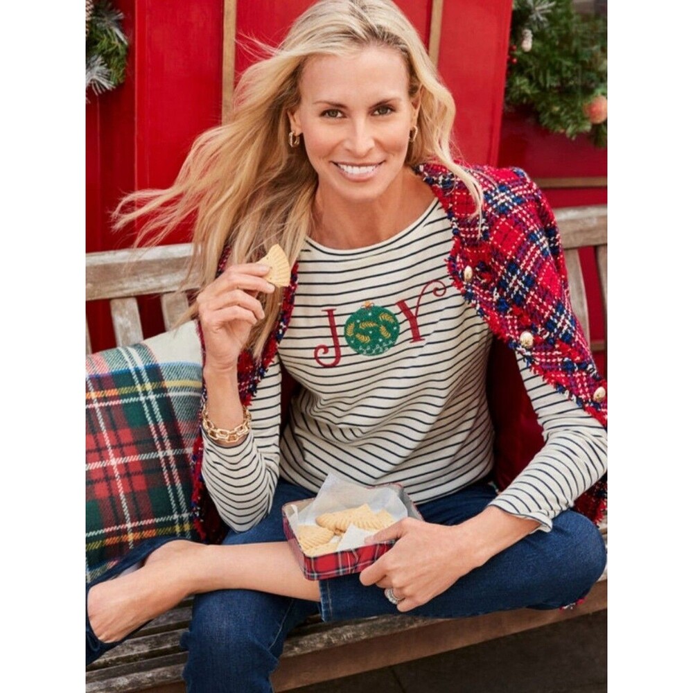 Talbots Joy Striped Long Sleeve Crewneck Small Top NWT